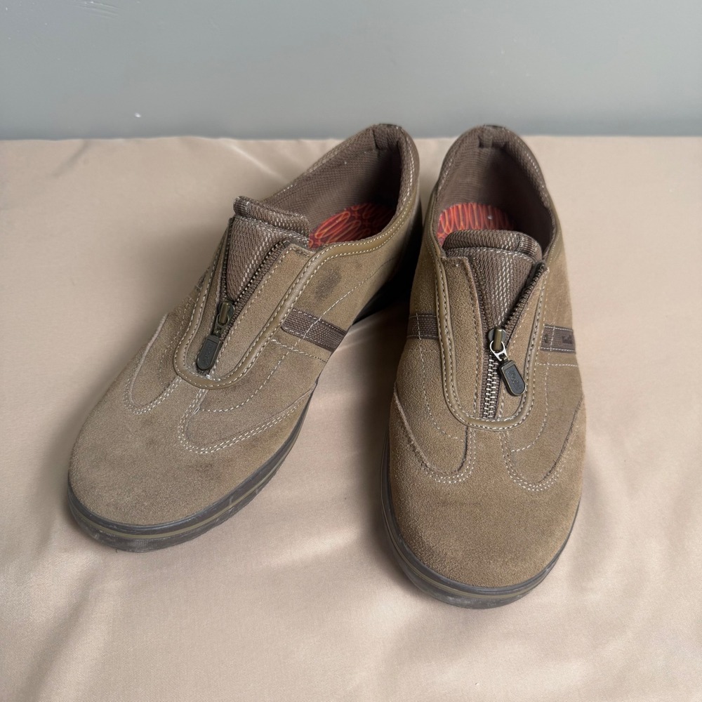Keds Brown Suede Zip Front Sneakers Womens 7 Retro Casual Shoes WH39821M